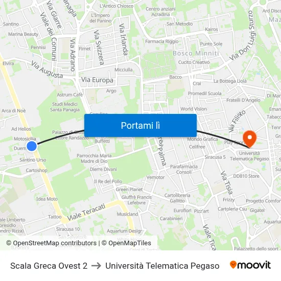 Scala Greca Ovest 2 to Università Telematica Pegaso map