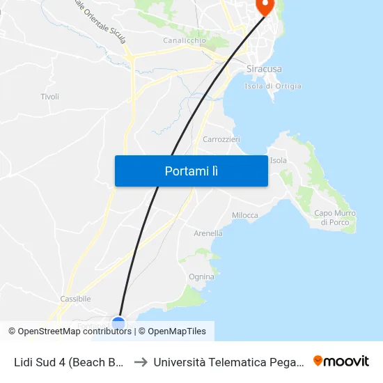 Lidi Sud 4 (Beach Bar) to Università Telematica Pegaso map
