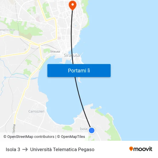 Isola 3 to Università Telematica Pegaso map