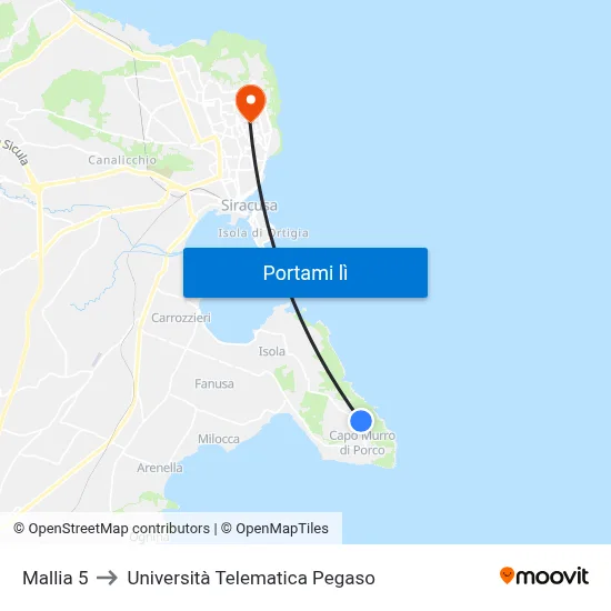 Mallia 5 to Università Telematica Pegaso map
