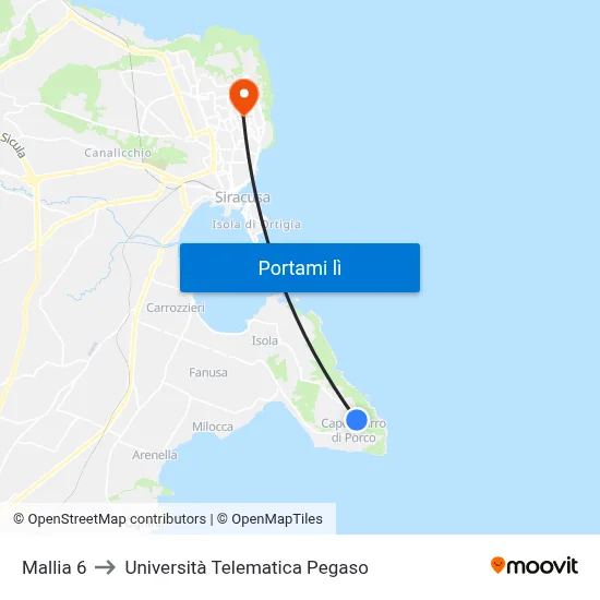 Mallia 6 to Università Telematica Pegaso map