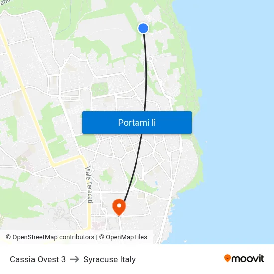 Cassia Ovest 3 to Syracuse Italy map