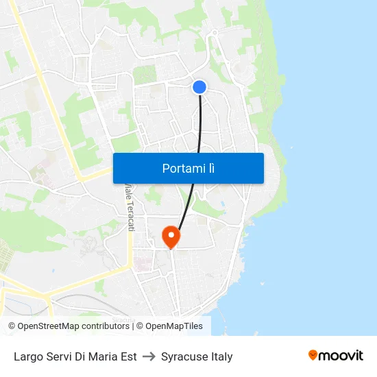 Largo Servi Di Maria Est to Syracuse Italy map