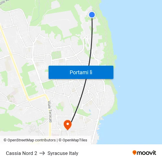Cassia Nord 2 to Syracuse Italy map