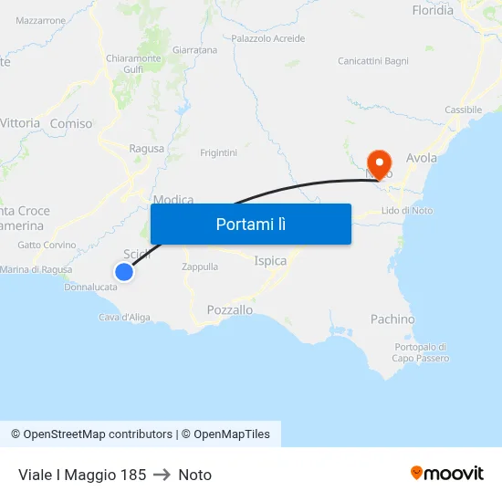 Viale I Maggio 185 to Noto map