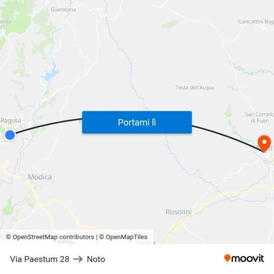Via Paestum 28 to Noto map