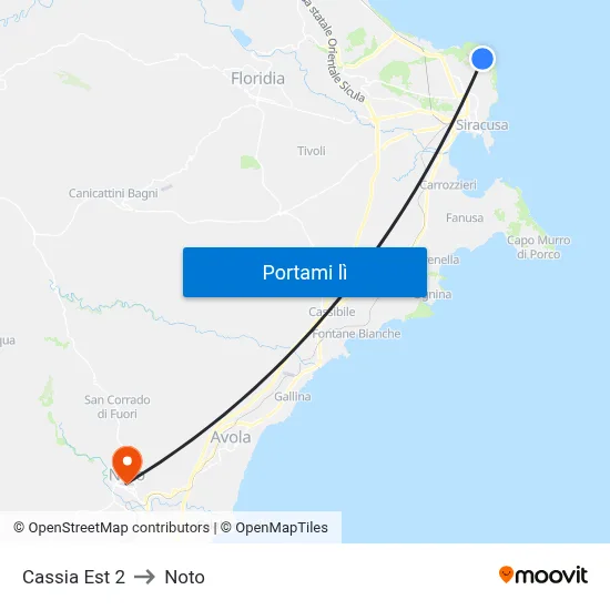 Cassia Est 2 to Noto map