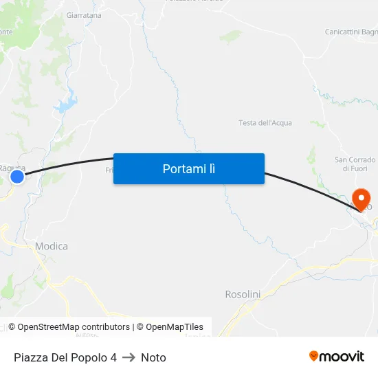 Piazza Del Popolo 4 to Noto map