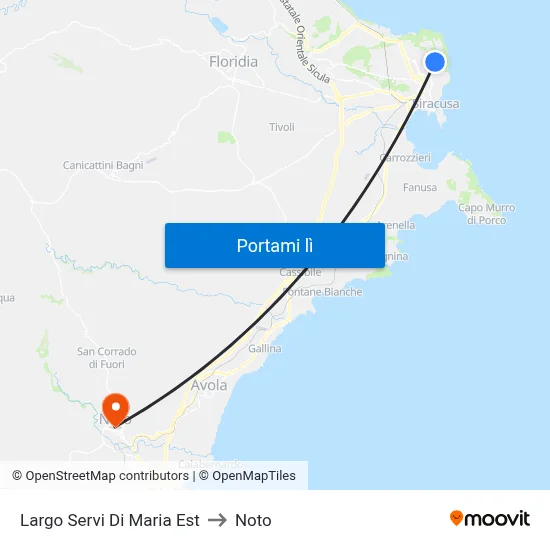 Largo Servi Di Maria Est to Noto map