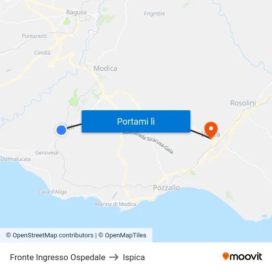 Fronte Ingresso Ospedale to Ispica map