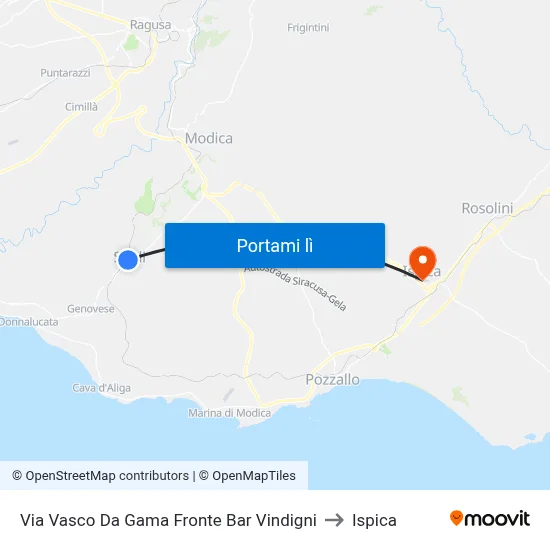 Via Vasco Da Gama Fronte Bar Vindigni to Ispica map