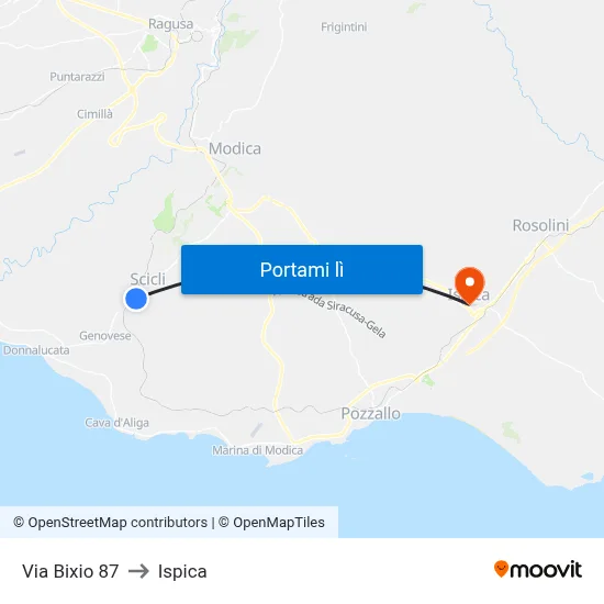 Via Bixio 87 to Ispica map