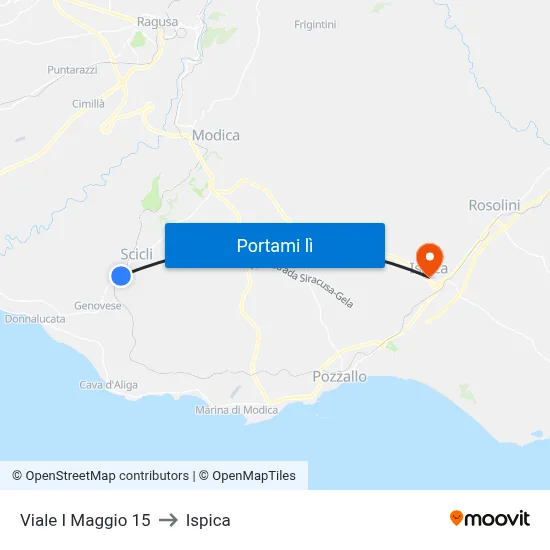 Viale I Maggio 15 to Ispica map