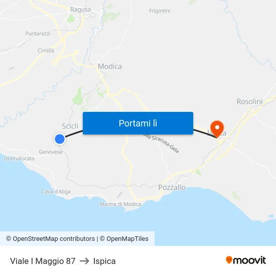 Viale I Maggio 87 to Ispica map