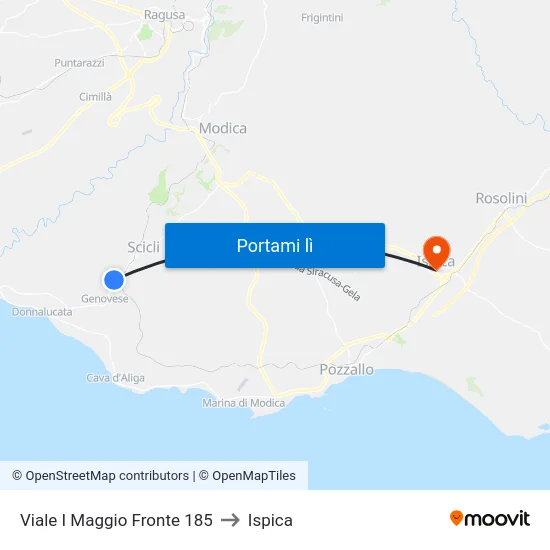 Viale I Maggio Fronte 185 to Ispica map