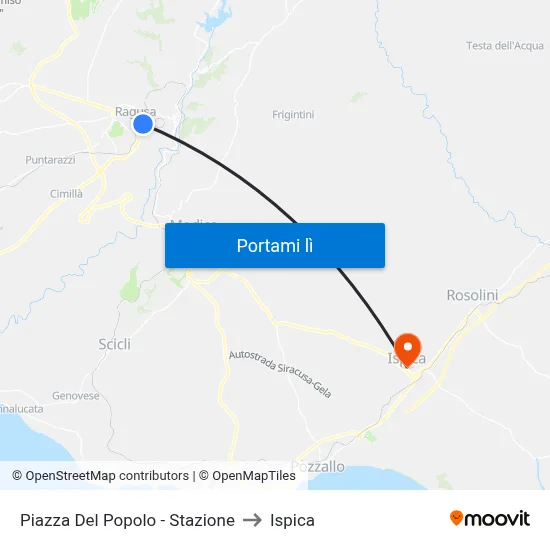 Piazza Del Popolo - Stazione to Ispica map