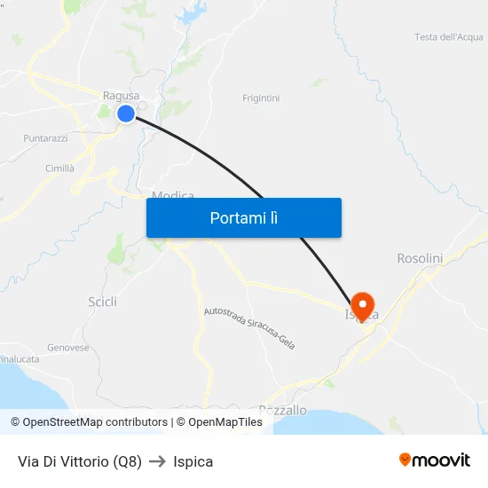 Via Di Vittorio (Q8) to Ispica map