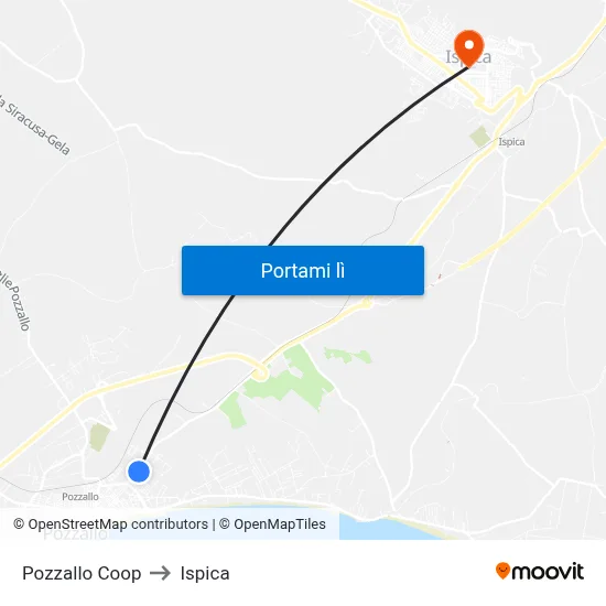 Pozzallo Coop to Ispica map