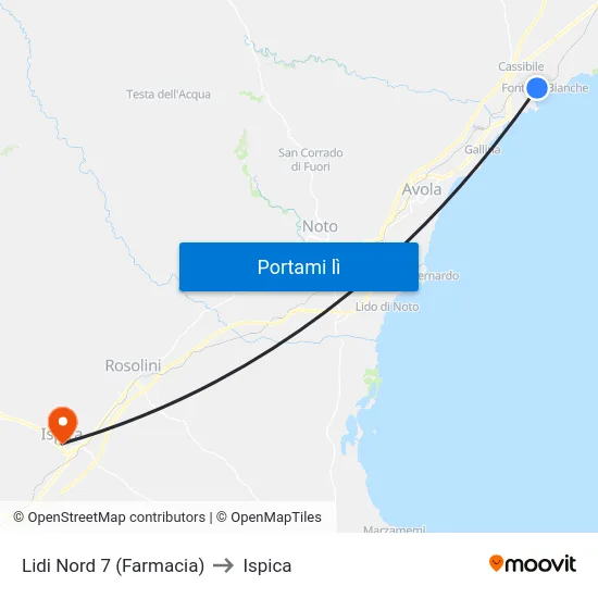 Lidi Nord 7 (Farmacia) to Ispica map