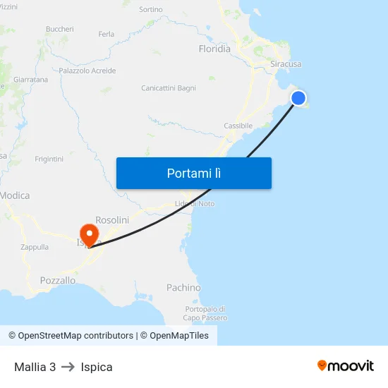 Mallia 3 to Ispica map