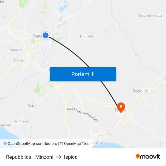 Repubblica - Minzoni to Ispica map