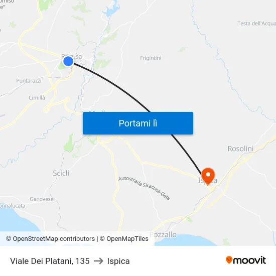 Viale Dei Platani, 135 to Ispica map