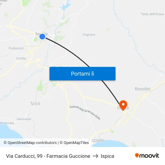 Via Carducci, 99 - Farmacia Guccione to Ispica map