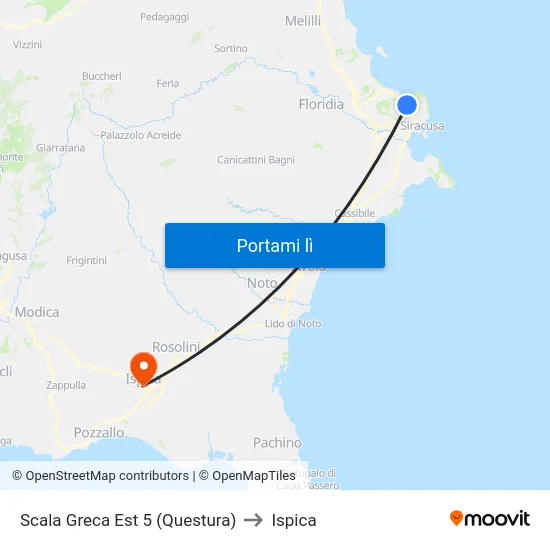 Scala Greca Est 5 (Questura) to Ispica map