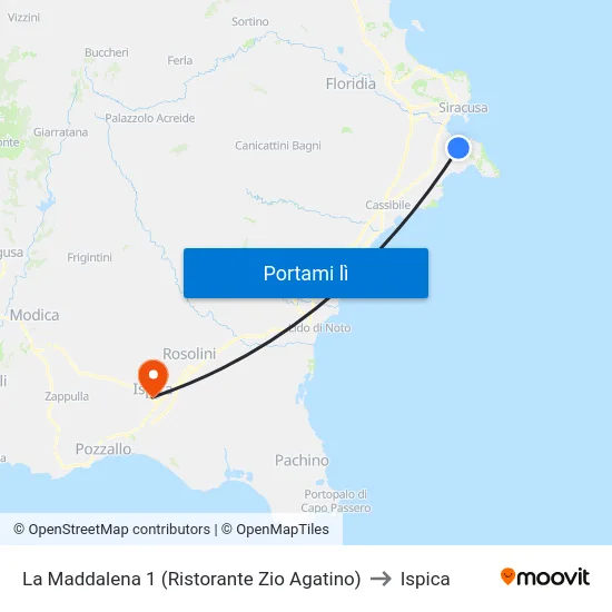 La Maddalena 1 (Ristorante Zio Agatino) to Ispica map