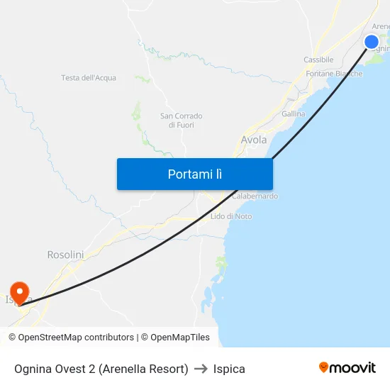 Ognina Ovest 2 (Arenella Resort) to Ispica map