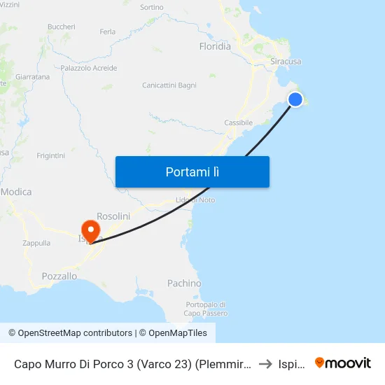 Capo Murro Di Porco 3 (Varco 23) (Plemmirio) to Ispica map