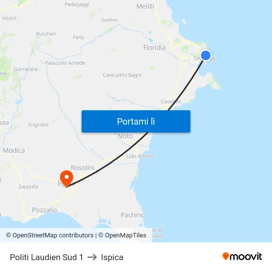 Politi Laudien Sud 1 to Ispica map