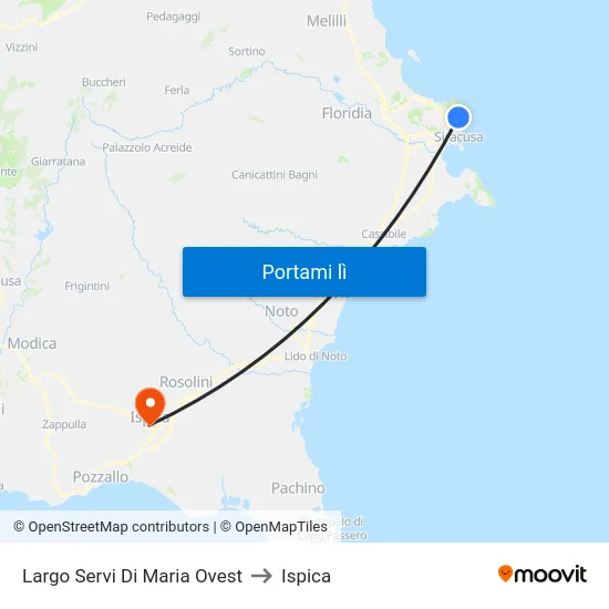 Largo Servi Di Maria Ovest to Ispica map