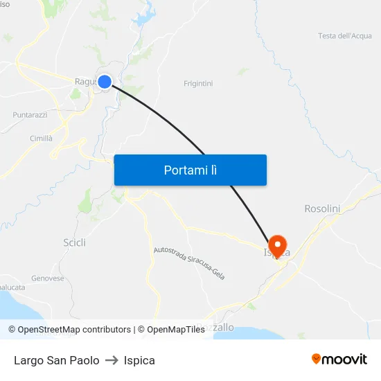 Largo San Paolo to Ispica map