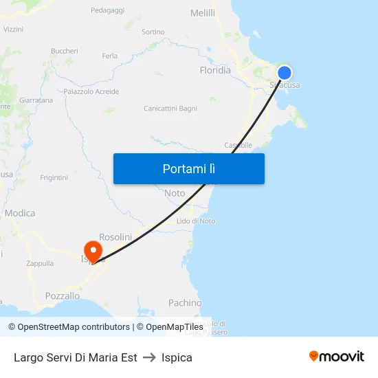 Largo Servi Di Maria Est to Ispica map