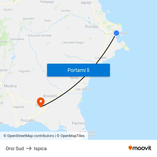 Orsi Sud to Ispica map