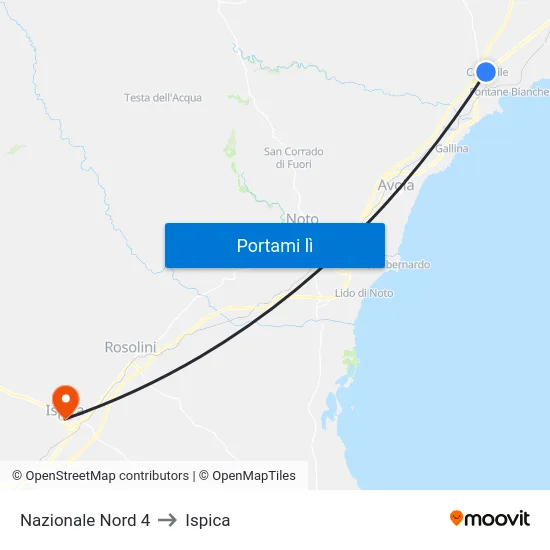 Nazionale Nord 4 to Ispica map