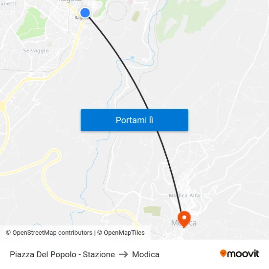 Piazza Del Popolo - Stazione to Modica map