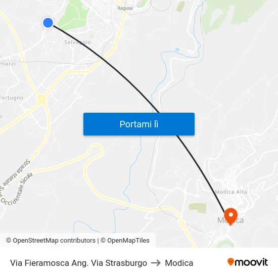 Via Fieramosca Ang. Via Strasburgo to Modica map