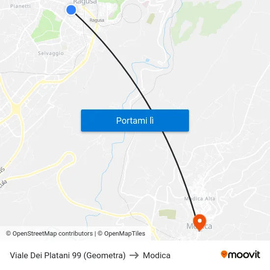 Viale Dei Platani 99 (Geometra) to Modica map