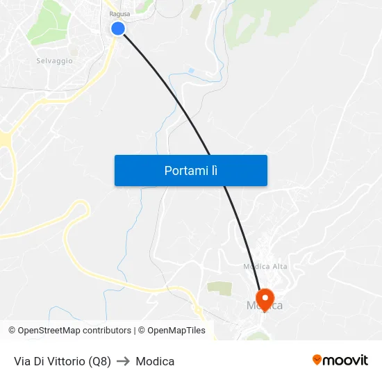 Via Di Vittorio (Q8) to Modica map