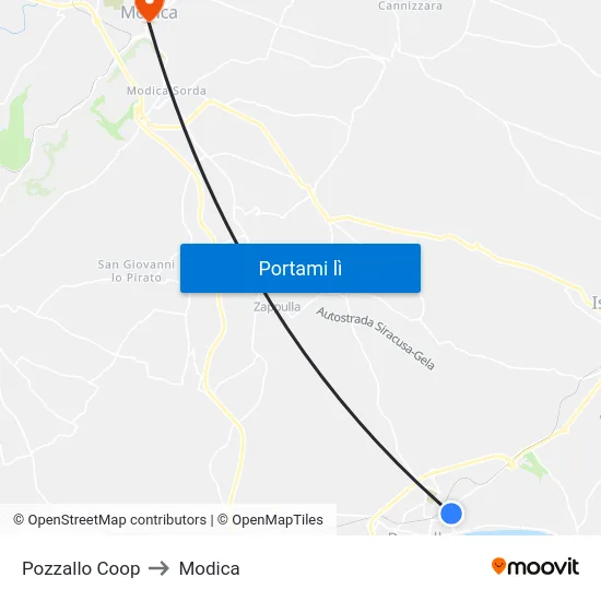 Pozzallo Coop to Modica map