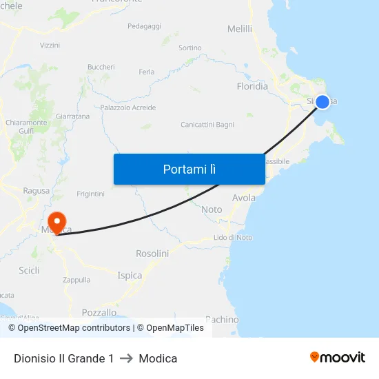 Dionisio Il Grande 1 to Modica map