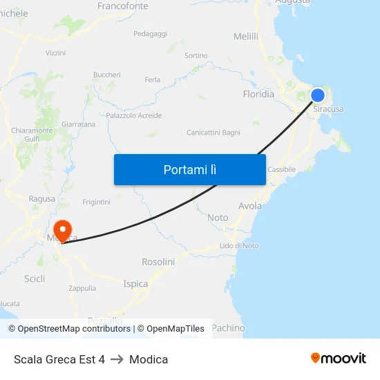 Scala Greca Est 4 to Modica map