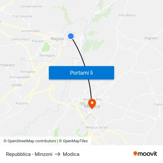 Repubblica - Minzoni to Modica map