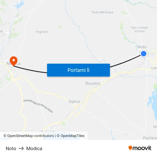 Noto to Modica map