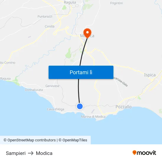 Sampieri to Modica map