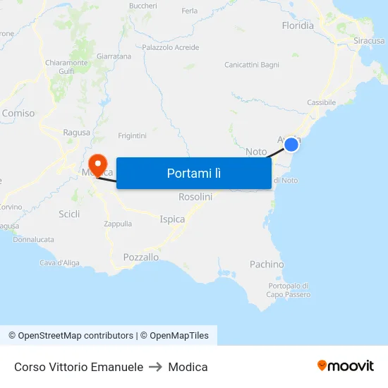 Corso Vittorio Emanuele to Modica map