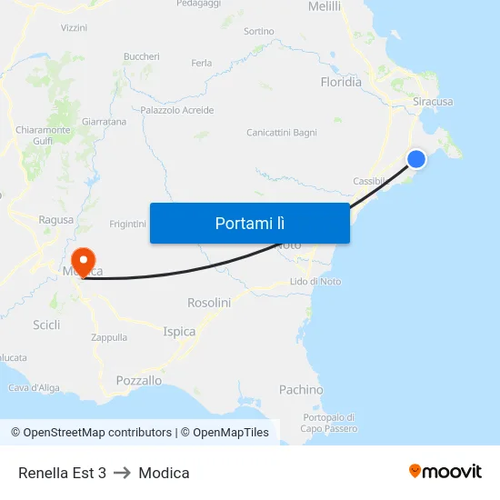 Renella Est 3 to Modica map