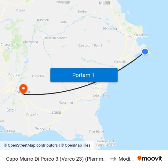 Capo Murro Di Porco 3 (Varco 23) (Plemmirio) to Modica map